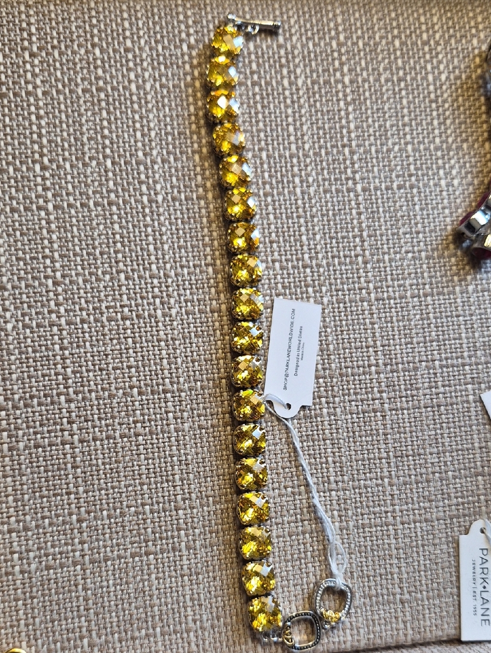 Park Lane Yellow Crystal Tennis Bracelet